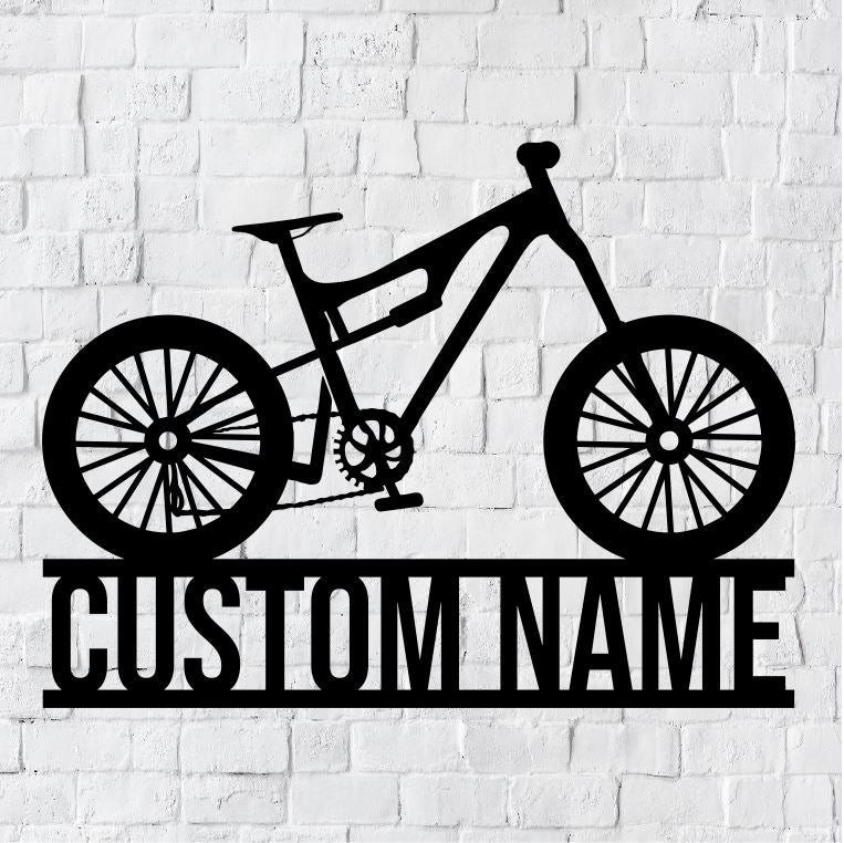 Personalized Mountain Bike LED Metal Art Sign / Light up Bicycle Metal Sign