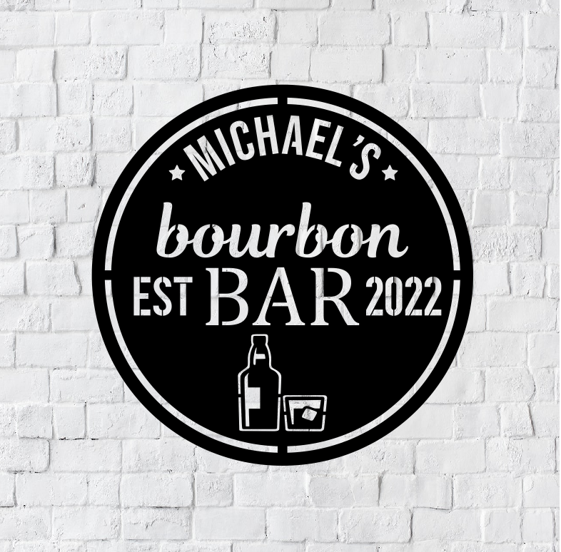 Personalized Bar LED Metal Art Sign / Light up Bar Metal Sign