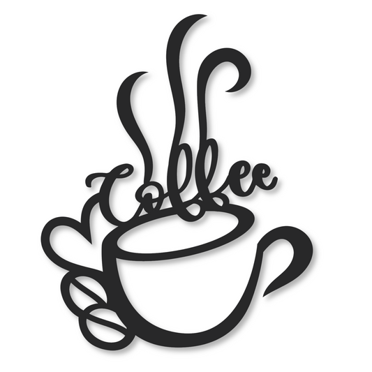 Coffee Cup Metal Decor | Kitchen Decor Sign