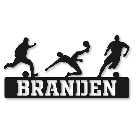 Soccer Name Metal Sign | Kids Room Soccer Metal Sign