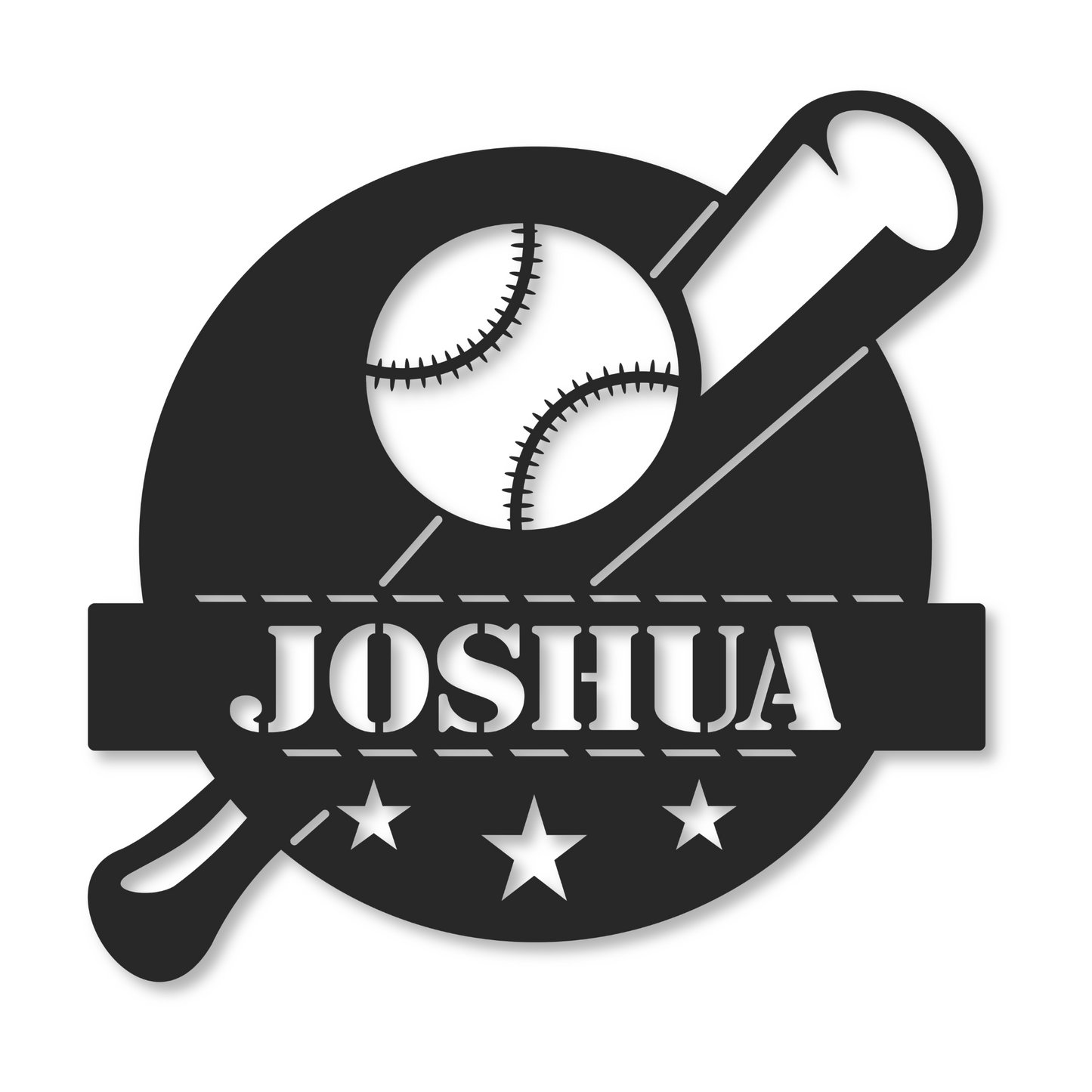 Baseball Name Metal Sign | Kids Metal Sign | Kids Room Baseball Metal Sign