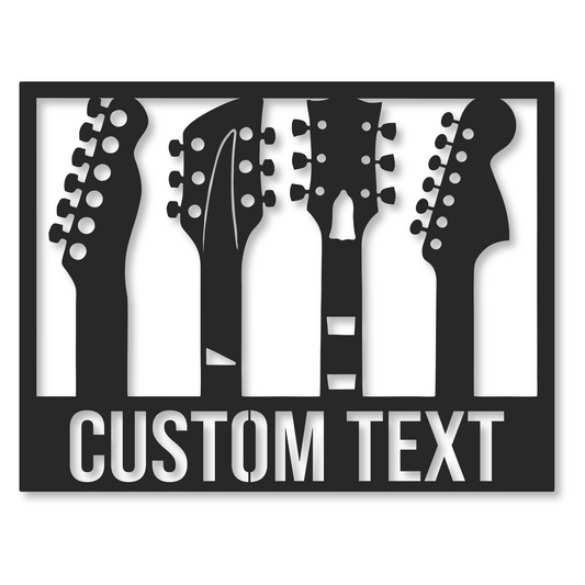 Guitar Name Metal Sign | Music Sign Plaque