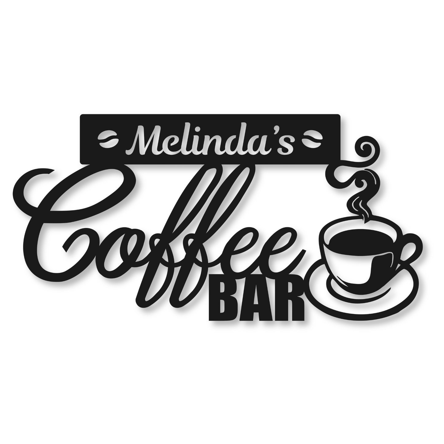 Personalized Coffee Bar Metal Sign | Metal Coffee Sign