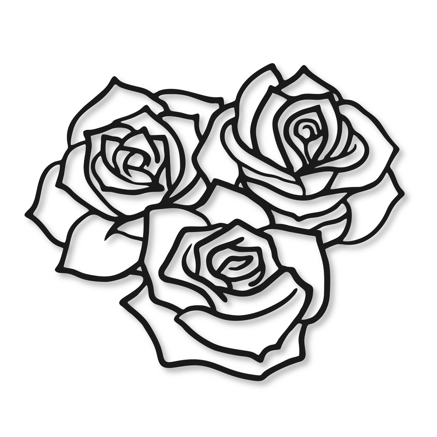 Three Roses Heart Metal Sign | Roses Home Decor – Daloutier