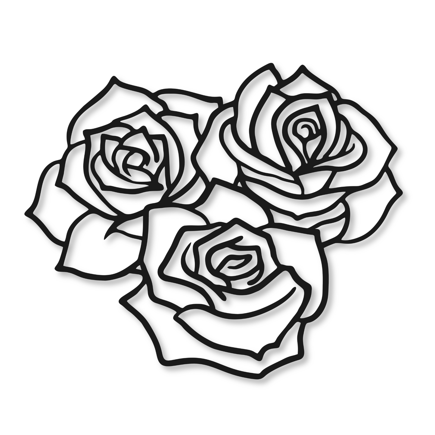 Three Roses Heart Metal Sign | Roses Home Decor