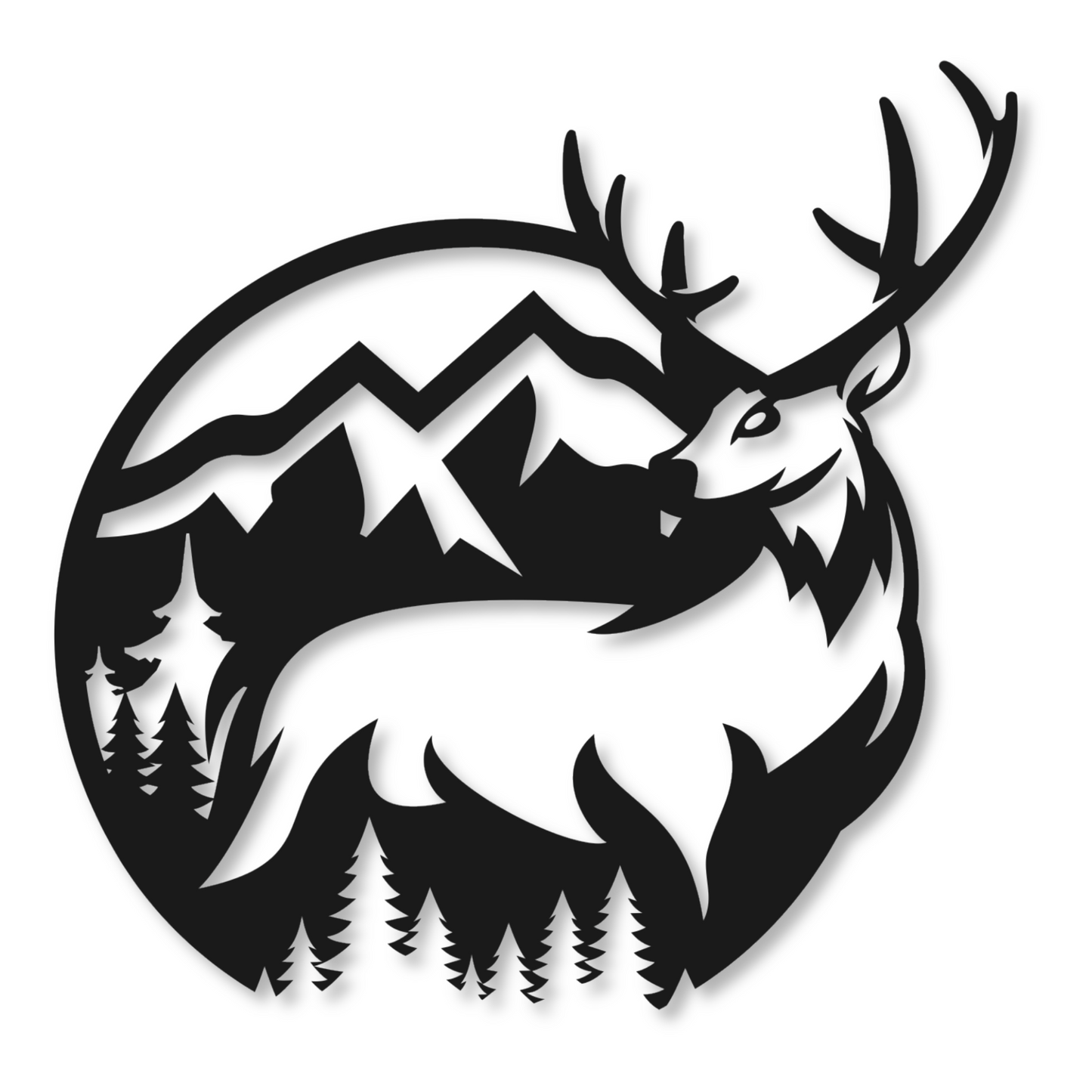 Mountain Metal Wall Art Decor | Mountain & Deer Decor Sign