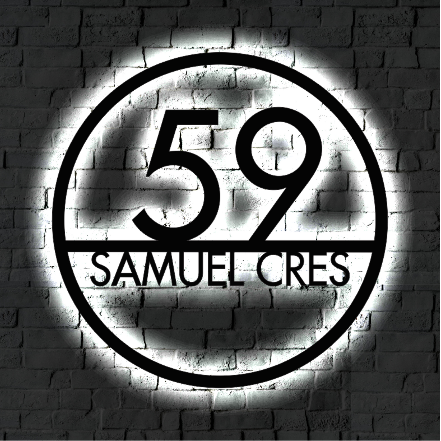 Solar Backlit Metal Address Sign / LED metal house numbers / House Number Plaque with Lighting