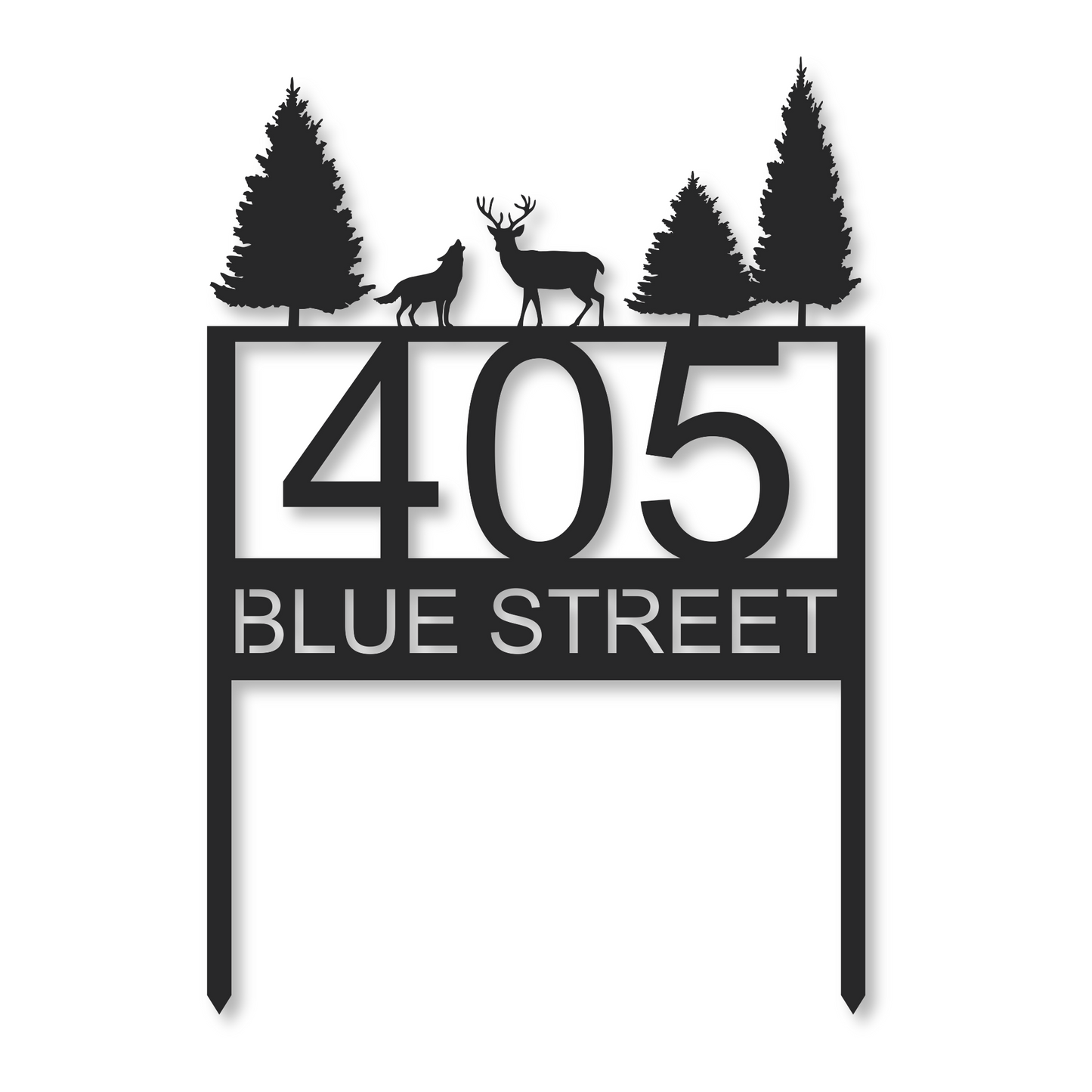 Metal House Number Sign | Stake Address Sign