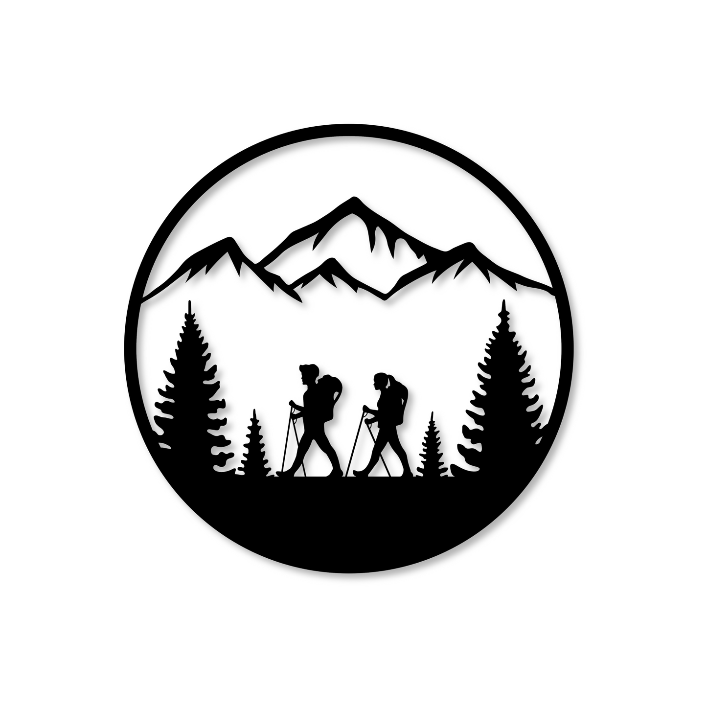 Hiking Metal Wall Art | Steel Hikers Sign