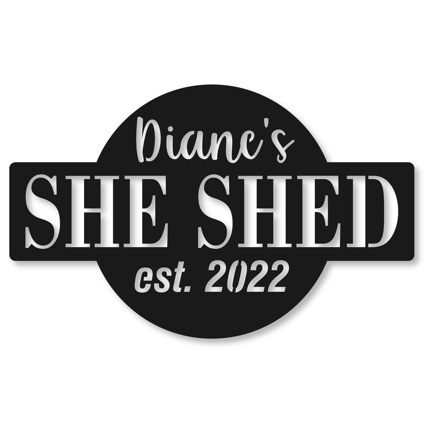 Personalized She Shed Sign | Metal Sheshed Name Decor