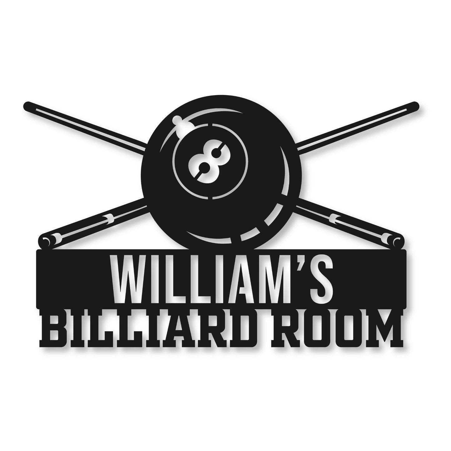 Billiard Name Metal Sign | Personalized Pool Sign