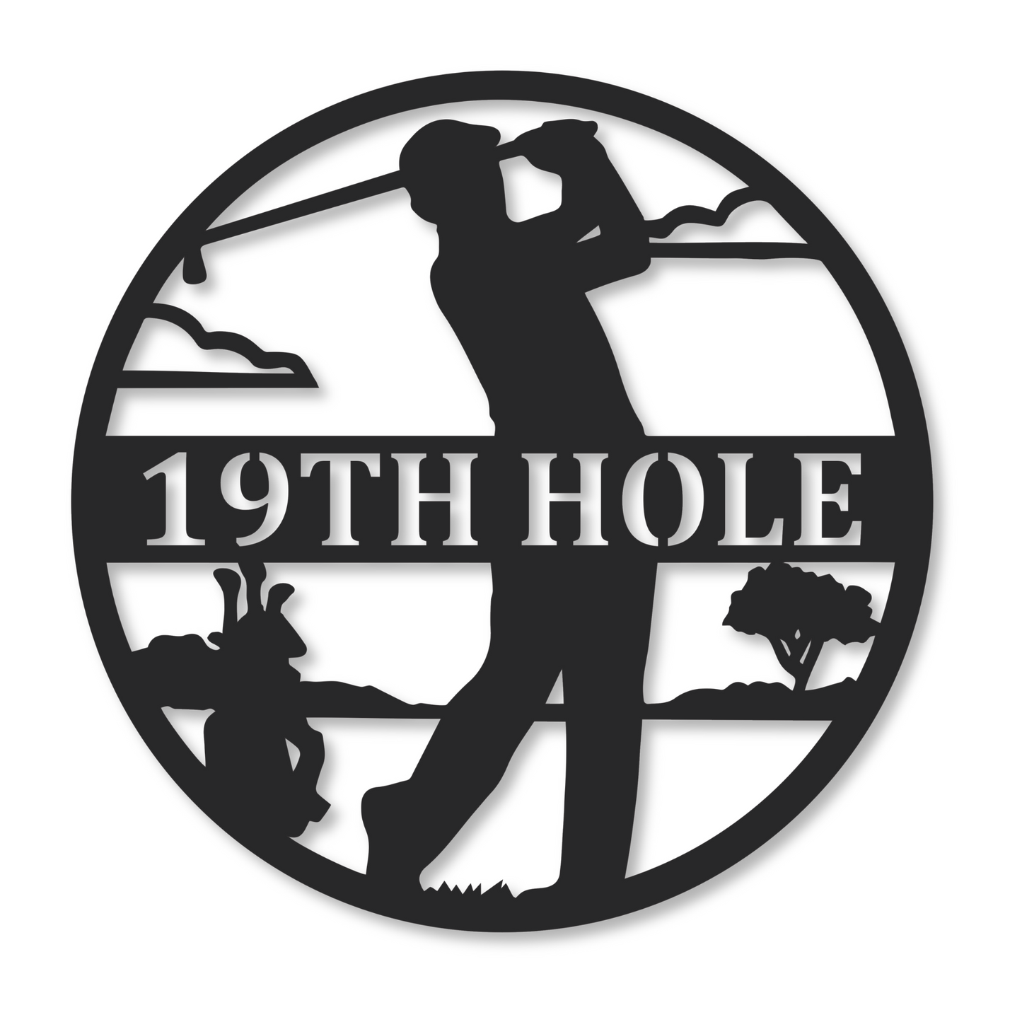 Circular Golf Metal Monogram Sign | Metal Golf Sign