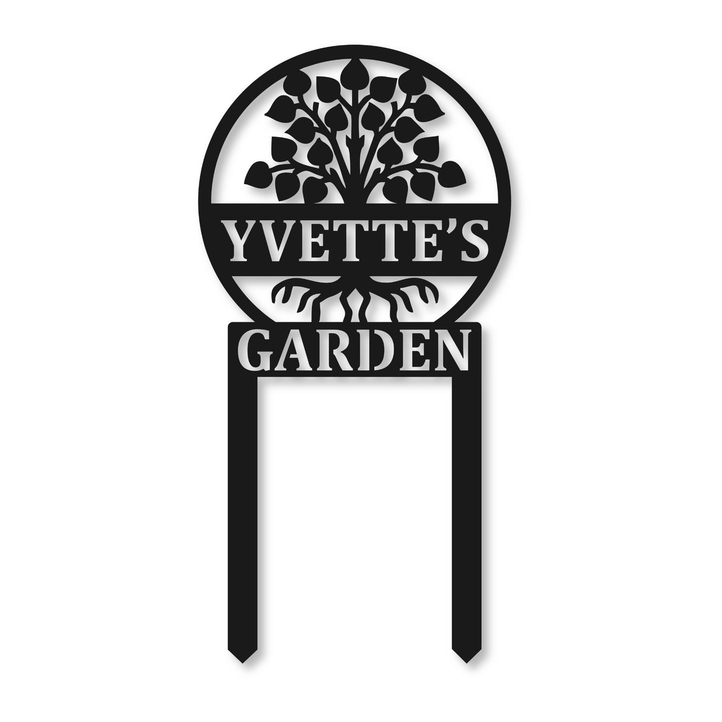 Personalized Garden Name Stake Metal Sign | Metal Garden Stake Monogram Sign