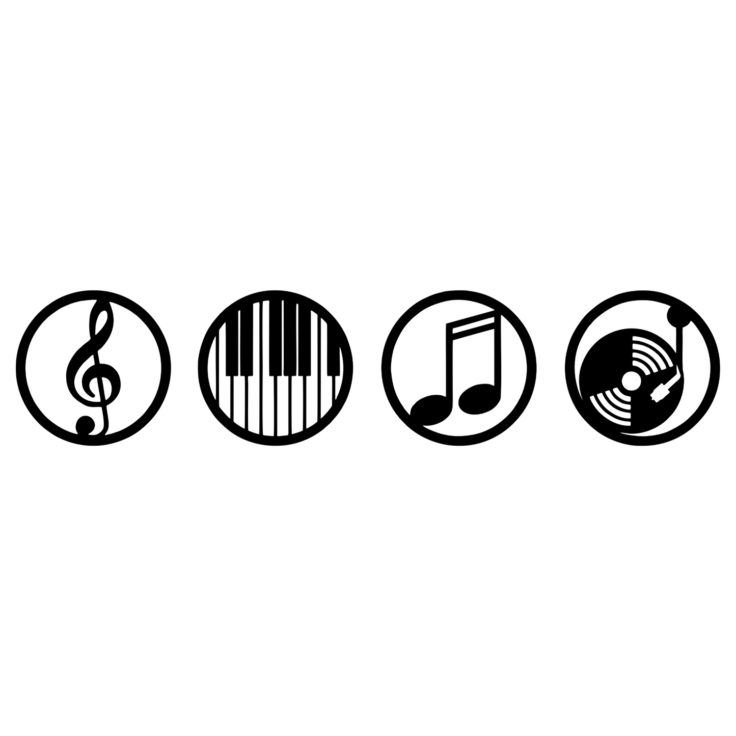 Four Piece Music Wall Art Metal Sign | Music Wall Art