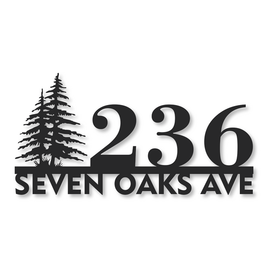 Tree Address Sign | Metal Address Plaque