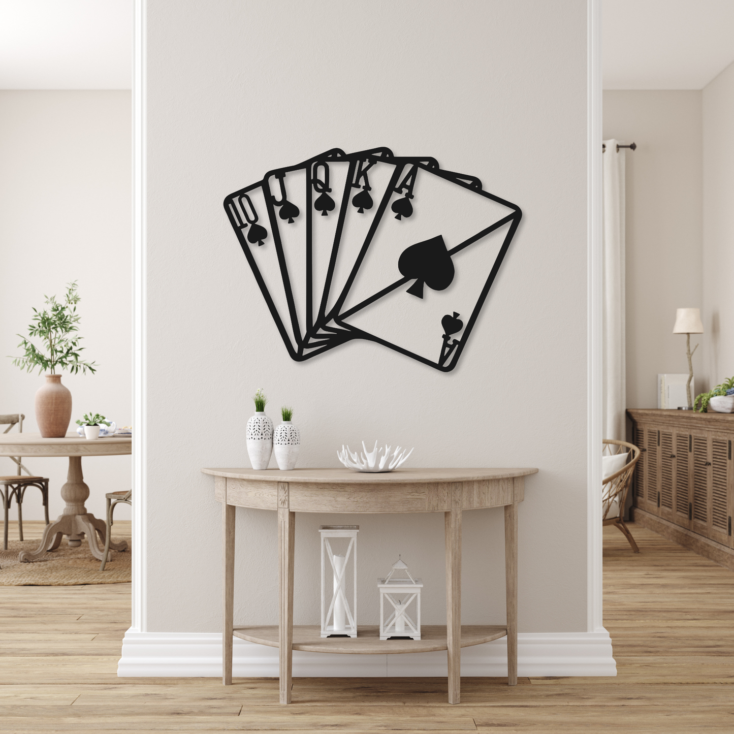 Deck of Cards Wall Art Metal Sign | Casino Home Decor