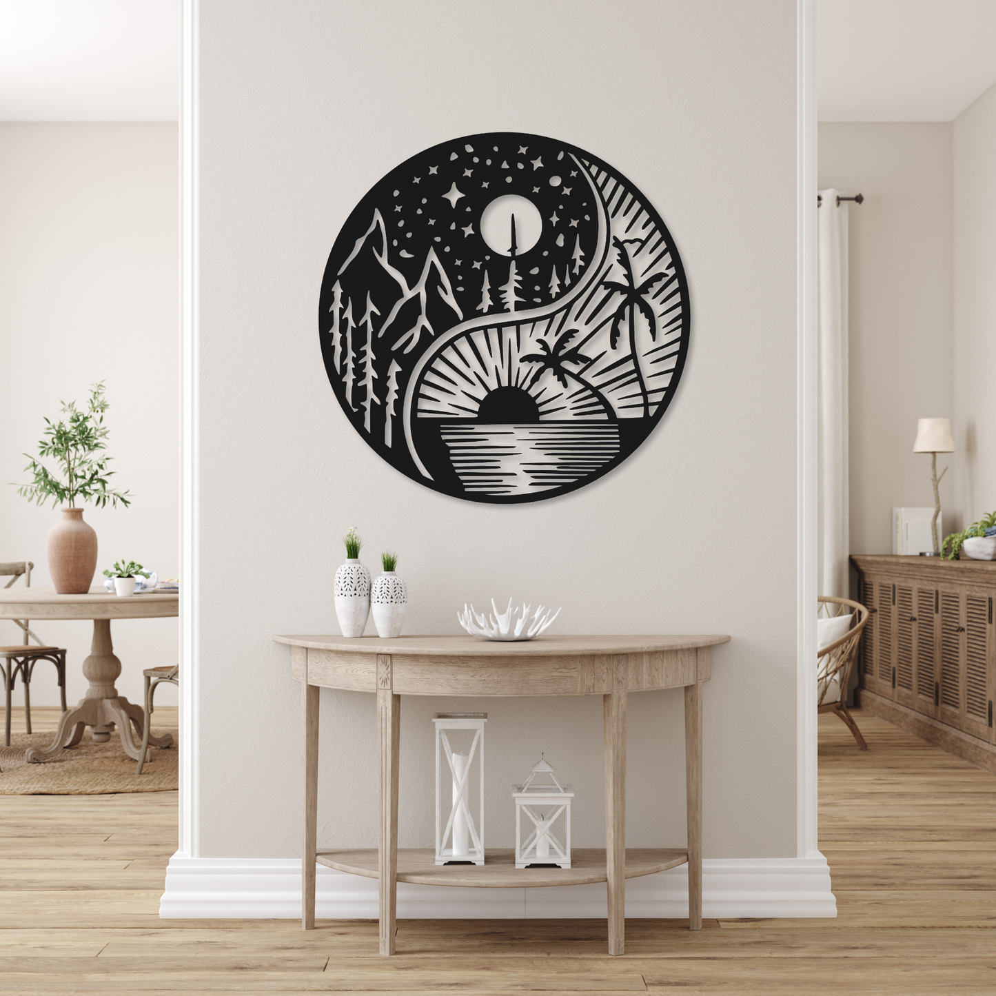 Yin & Yang Metal Wall Art Sign | Home Decor