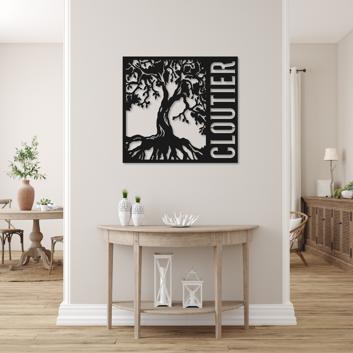 Tree of Life Family Name Monogram | Metal Name Sign