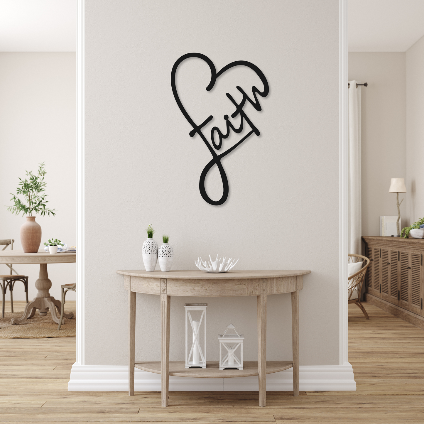 Faith Metal Wall Art | Metal Heart Sign