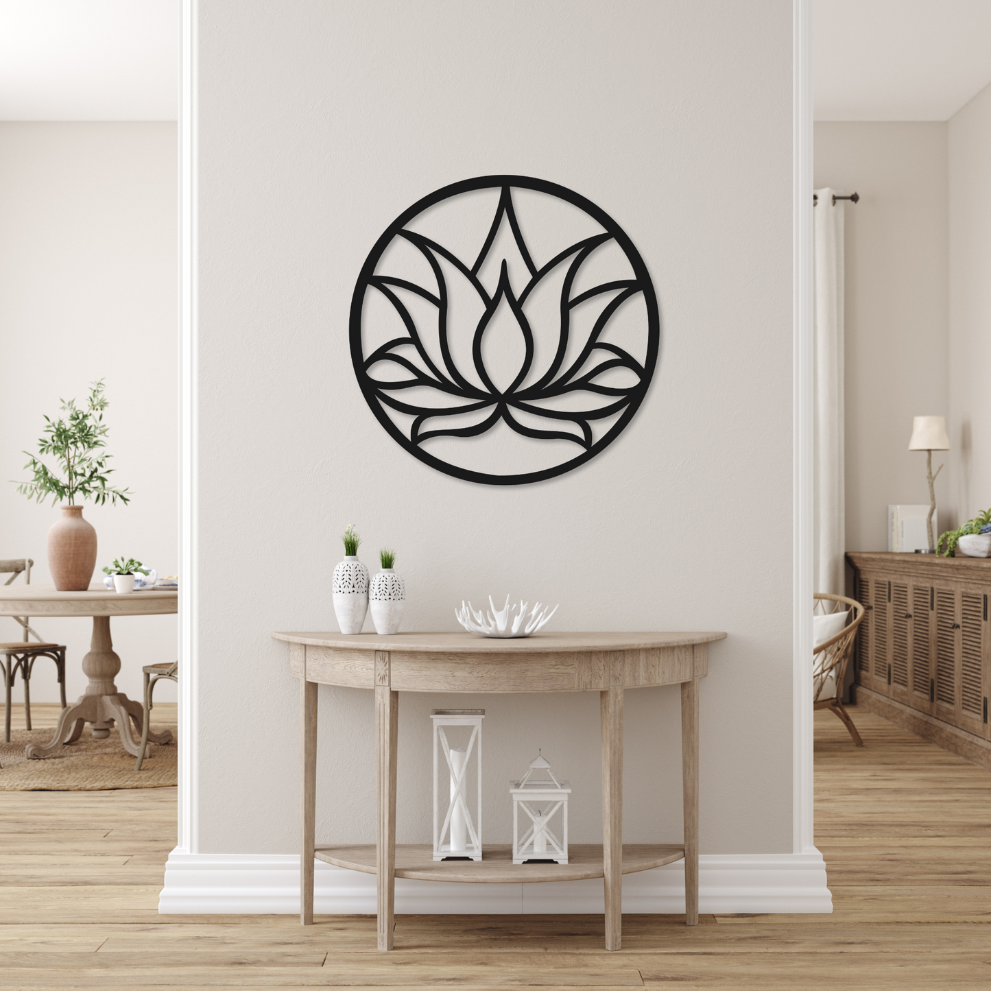 Lotus Wall Art Metal Sign | Flower Home Decor