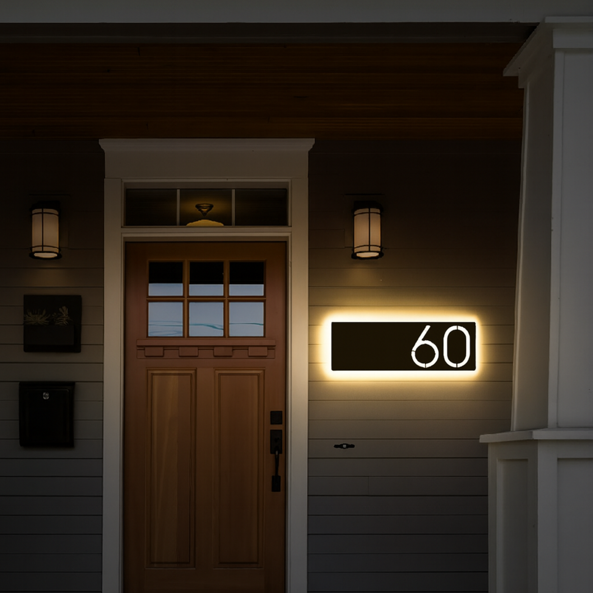 Solar Backlit Metal Address Sign / LED metal house numbers / House Num ...