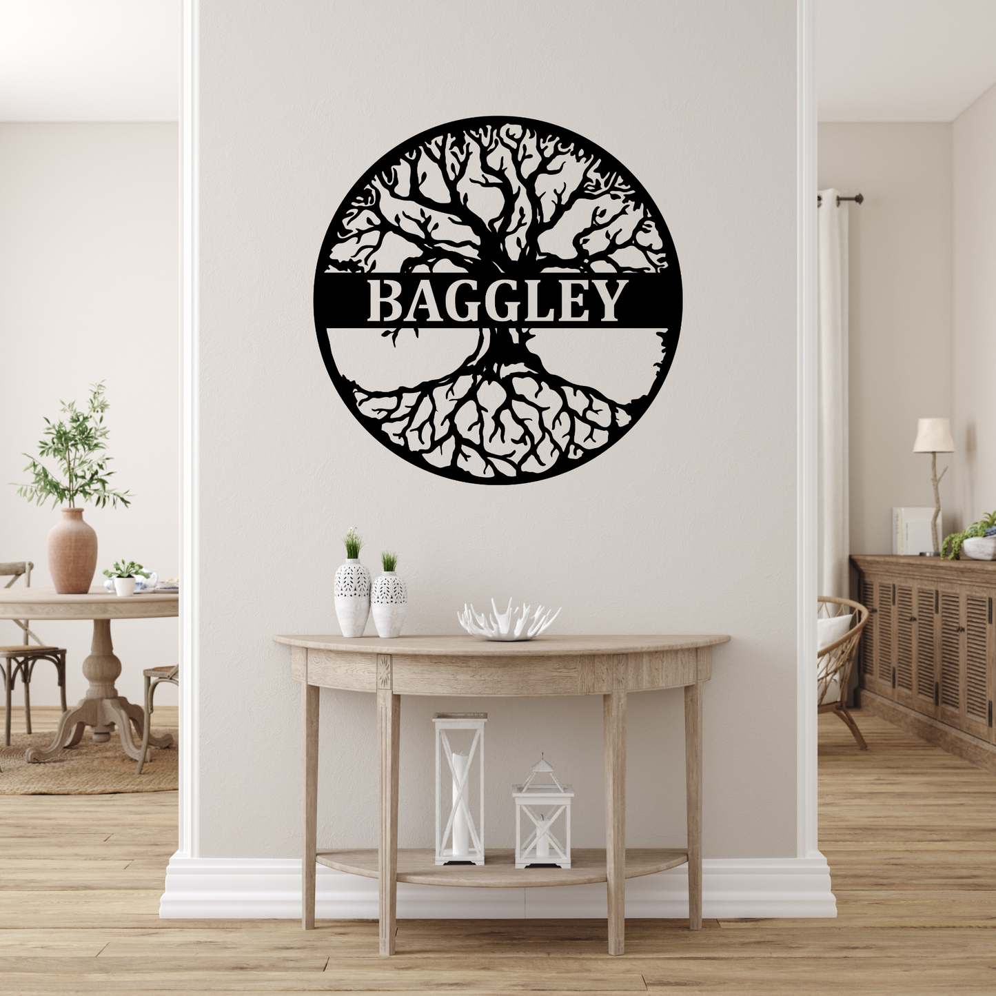 Tree of Life Family Name Monogram | Metal Name Sign
