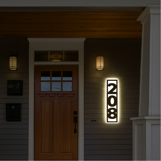 Solar Backlit Metal Address Sign / LED metal house numbers / House Number Plaque with Lighting (Copy)