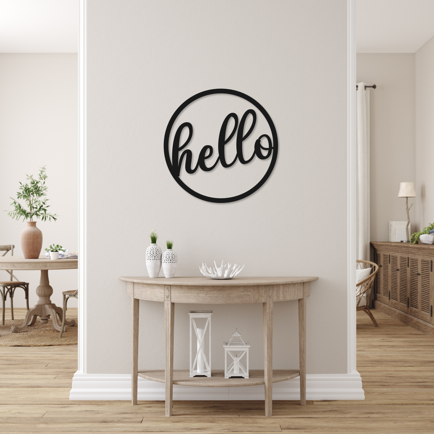 Hello Metal Wall Art | Metal Sign