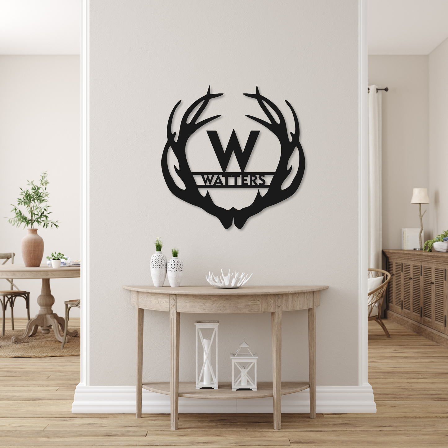 Antler Family Name Monogram | Metal Monogram Sign