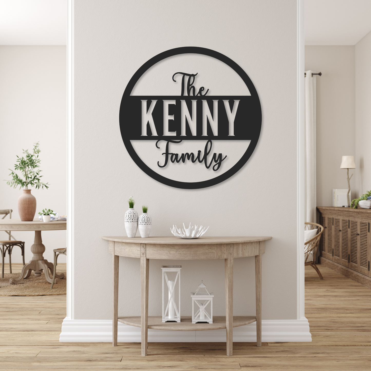 Circular Family Name Monogram Sign | Metal Monogram Sign