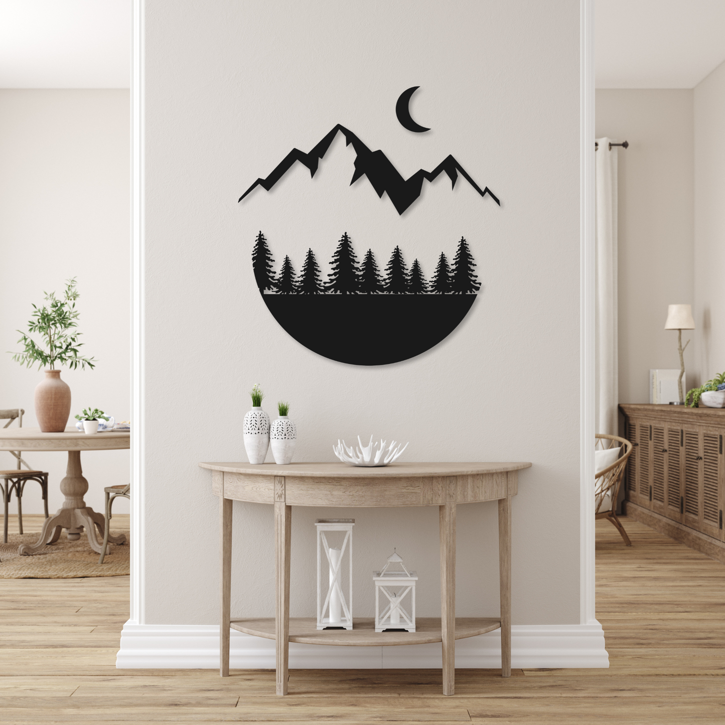 Mountain and Forest Wall Art Metal Sign | Nature Home Decor