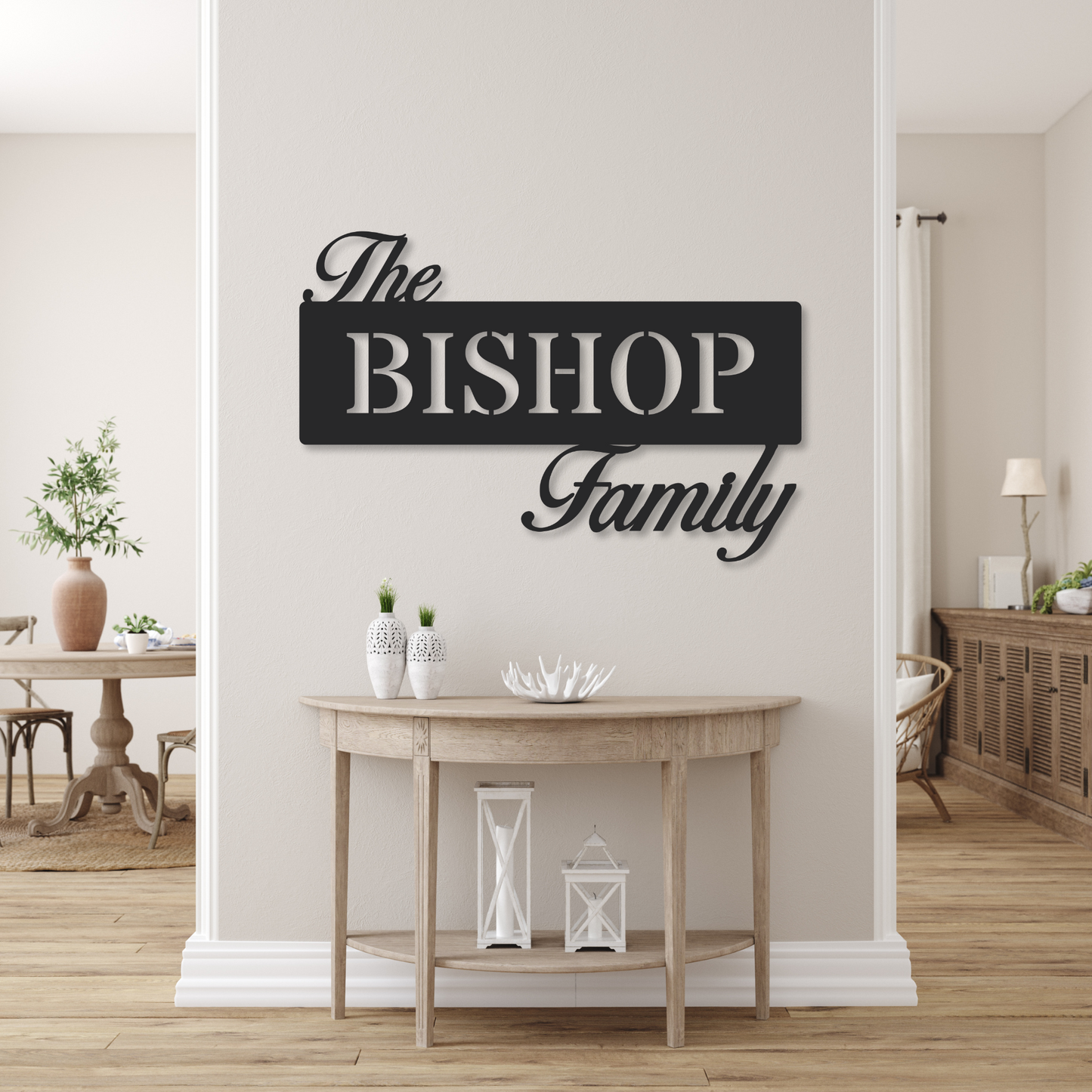 Family Name Square Sign | Metal Family Name Sign