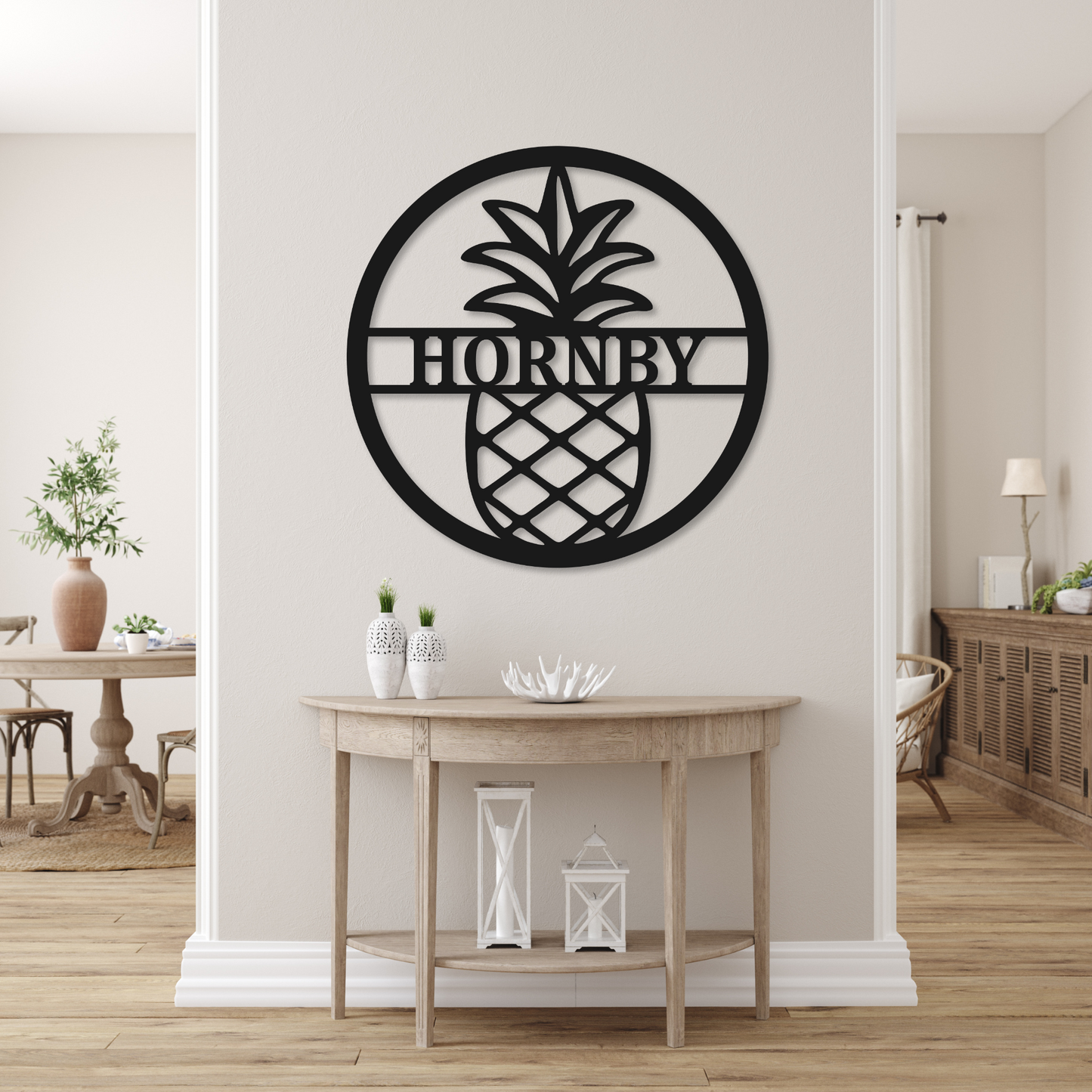 Pineapple Family Name Monogram | Metal Monogram Sign