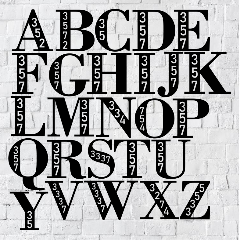 Alphabet Address Sign A-Z | Metal Address Plaque