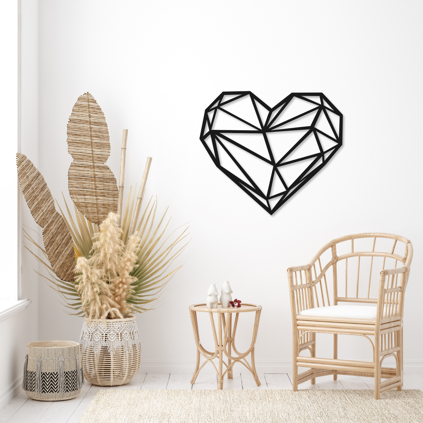 Geometric Heart Metal Wall Art | Metal Heart Sign