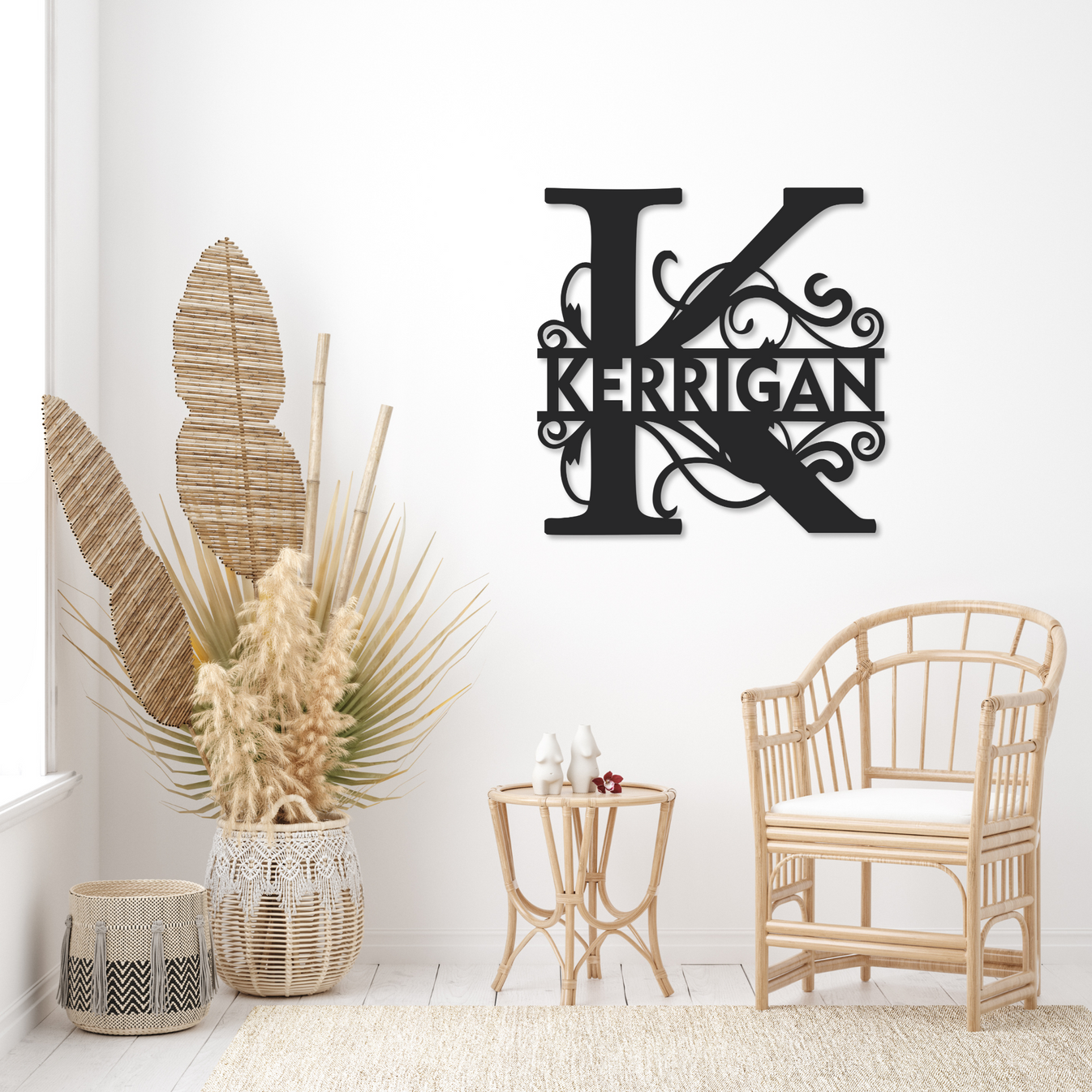 Family Name Monogram Sign A to Z | Metal Letter Monogram Sign – Daloutier
