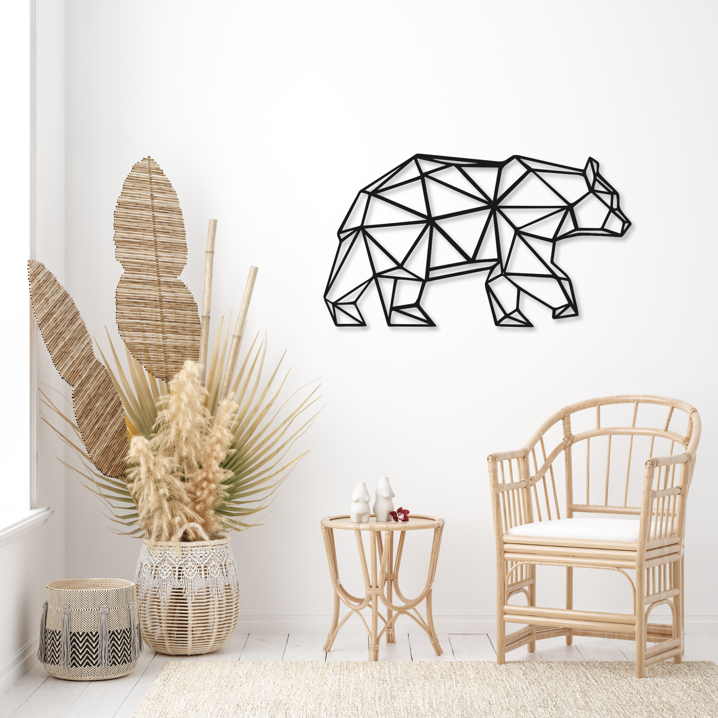 Geometric Bear Metal Wall Art Sign | Bear Home Decor