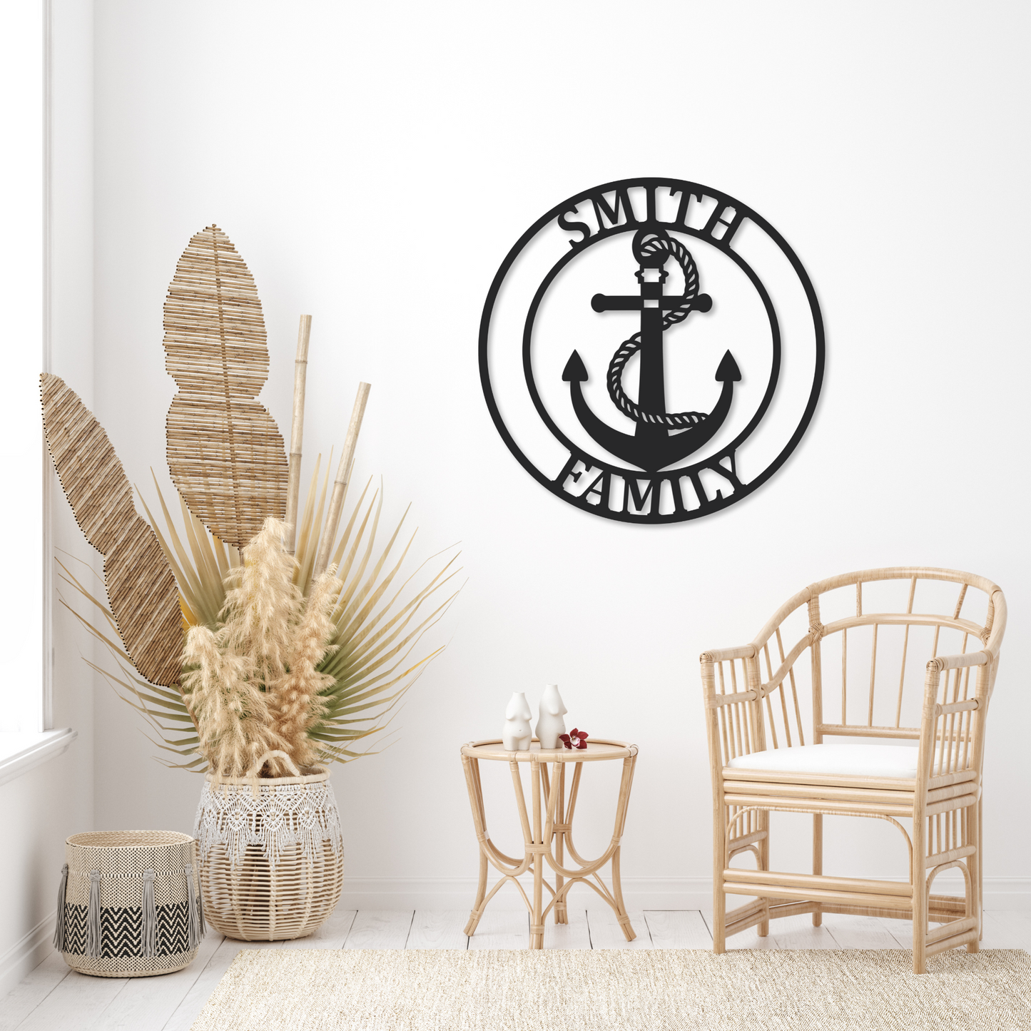 Anchor Family Name Monogram | Metal Monogram Sign