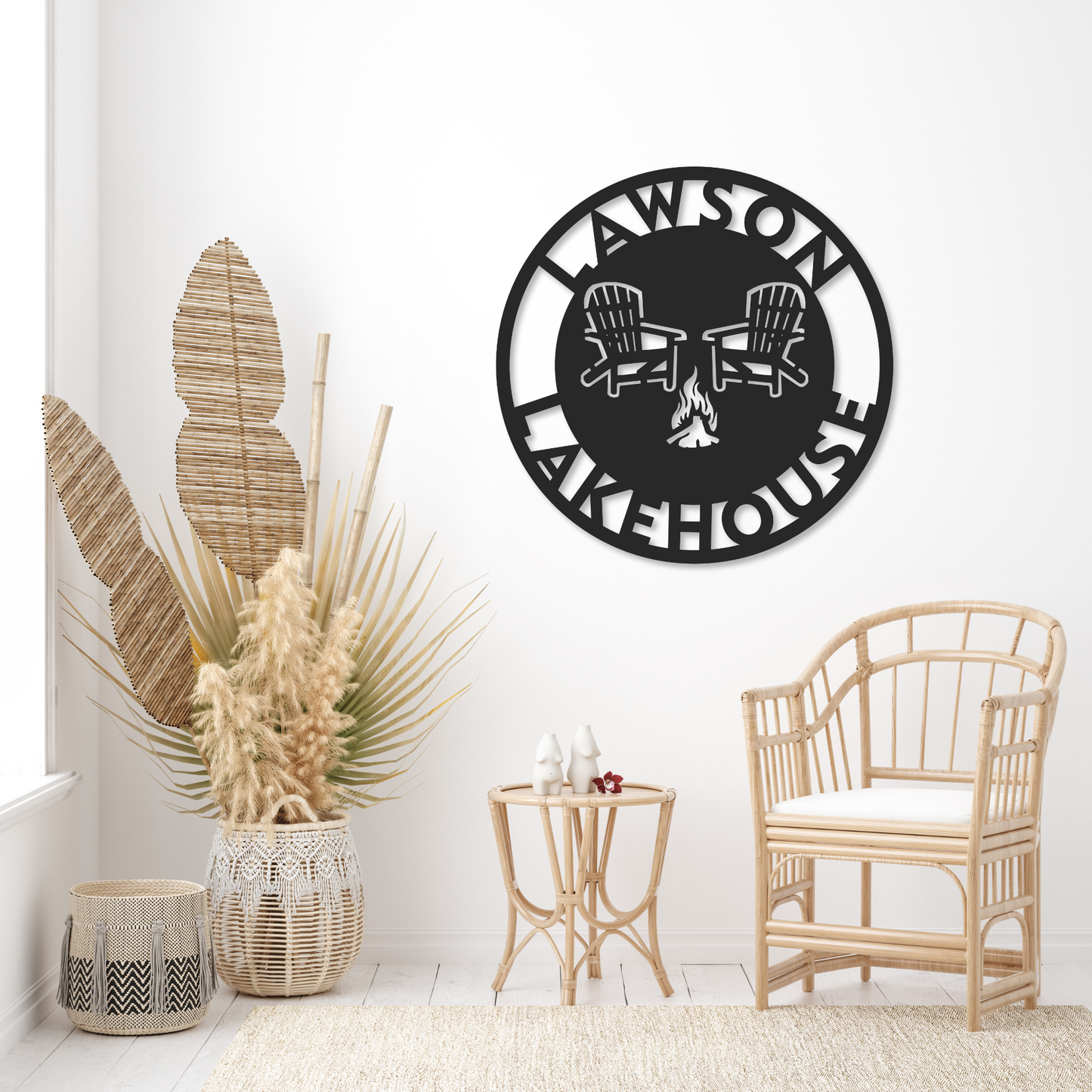 Personalized Family Name Metal Sign | Metal Cottage Chair Sign