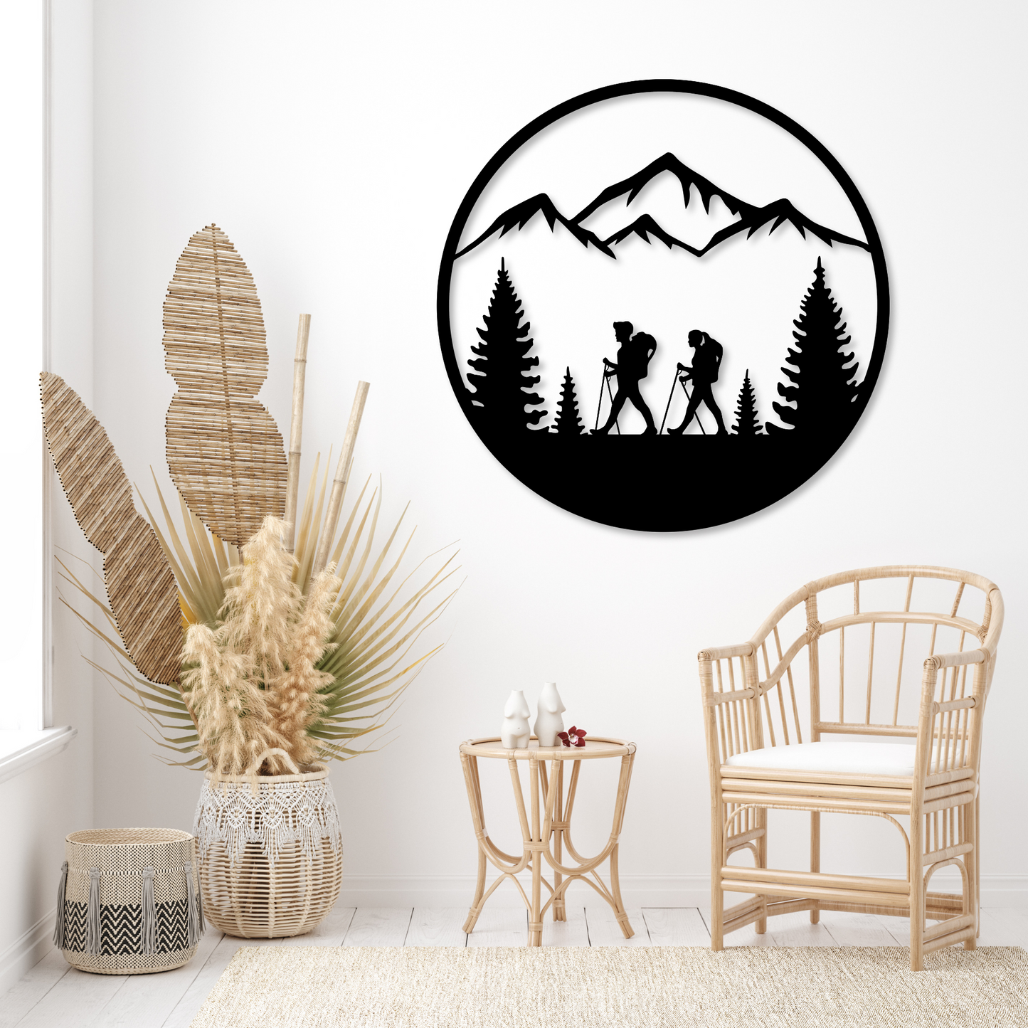 Hiking Metal Wall Art | Steel Hikers Sign