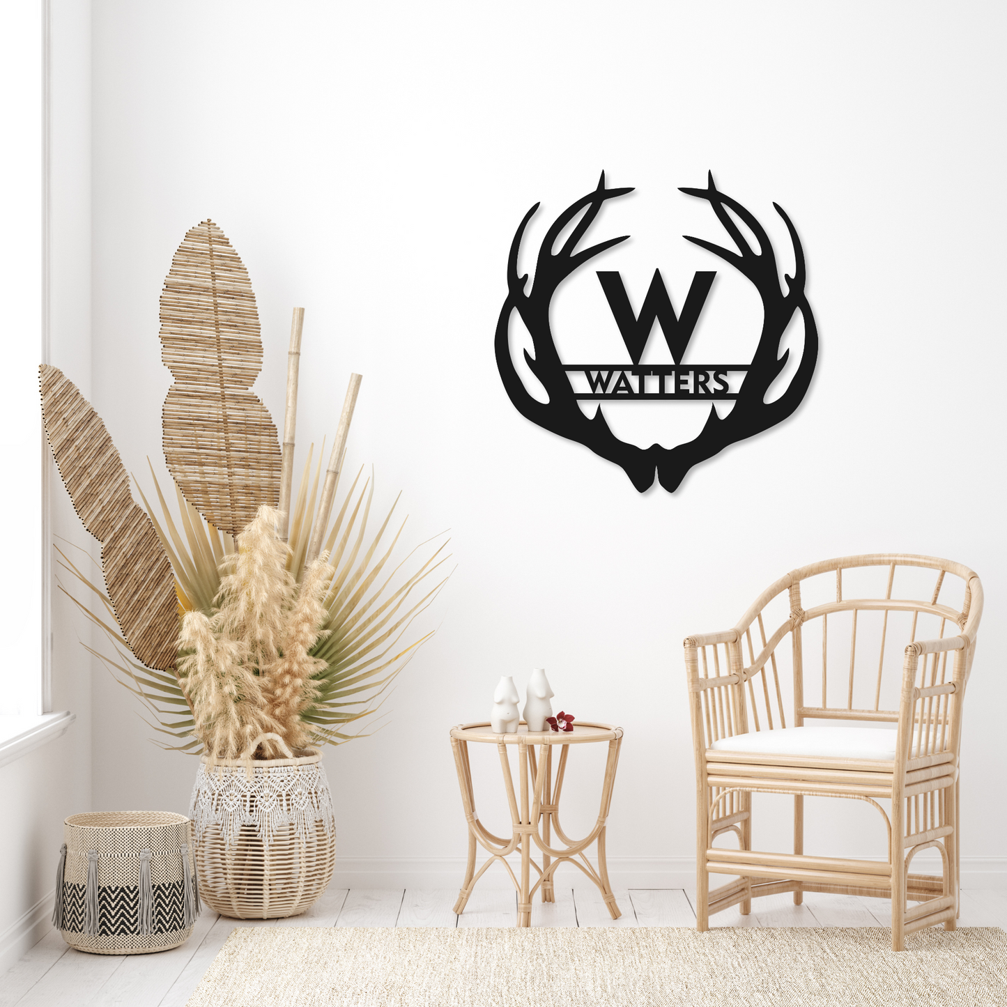 Antler Family Name Monogram | Metal Monogram Sign