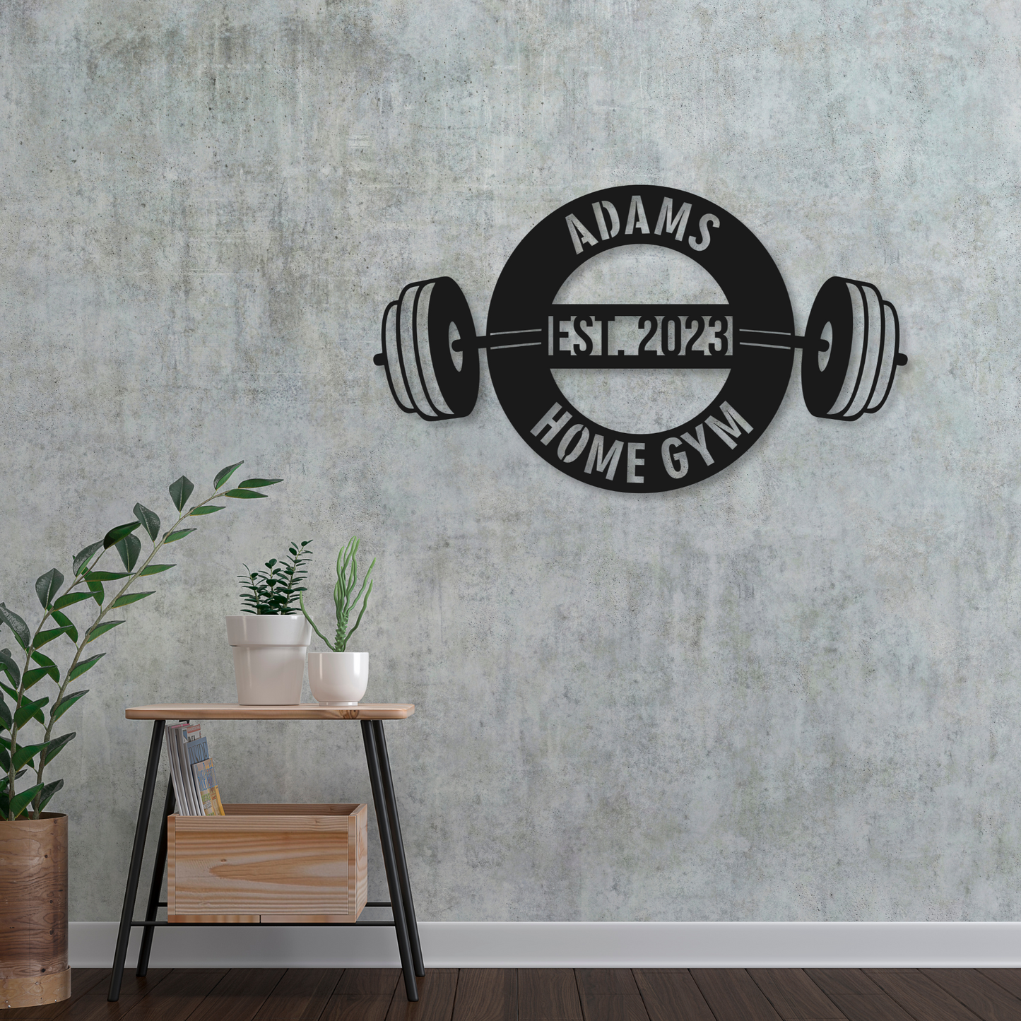 Fitness Metal Name Sign | Home Gym Decor