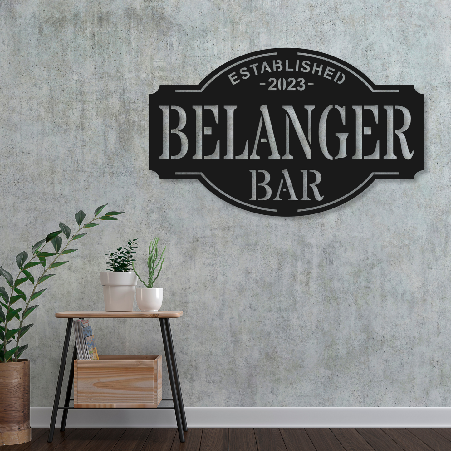 Personalized Bar Metal Name Sign | Home Bar Tavern Decor