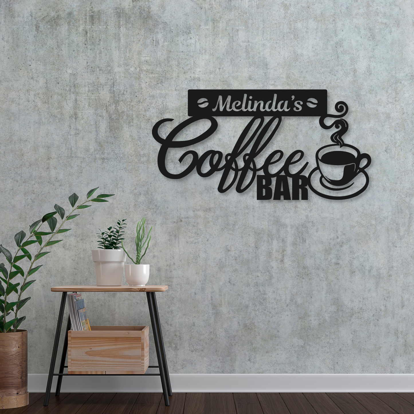 Personalized Coffee Bar Metal Sign | Metal Coffee Sign