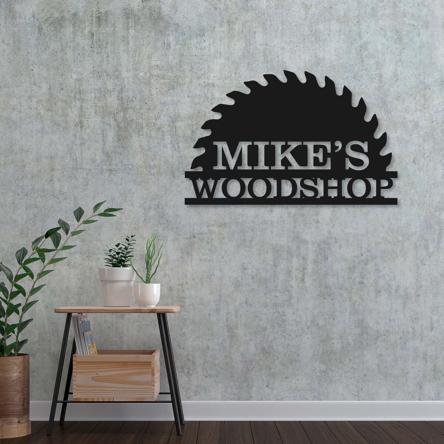 Personalized Garage Sign | Metal Woodshop Name Decor