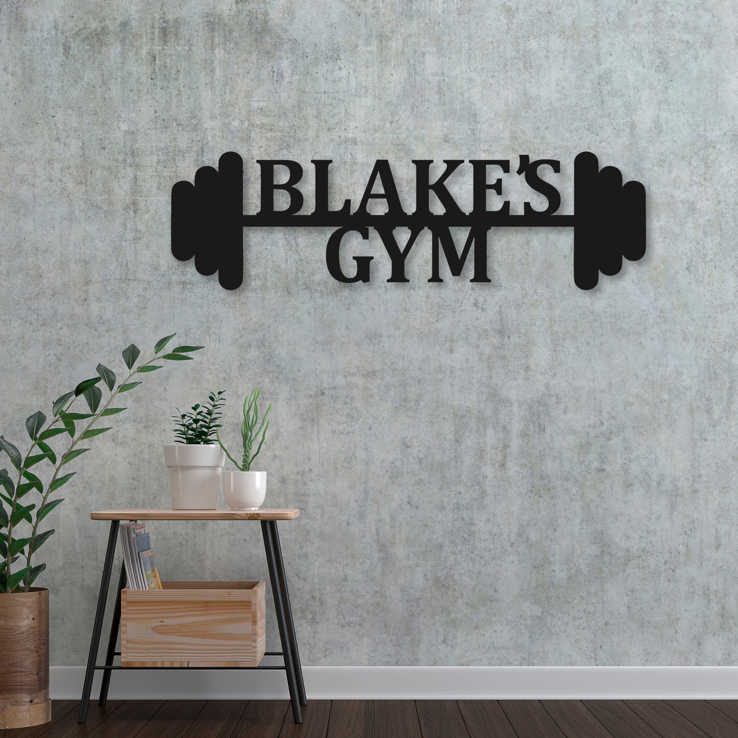 Personalized Fitness Metal Name Sign | Home Gym Decor