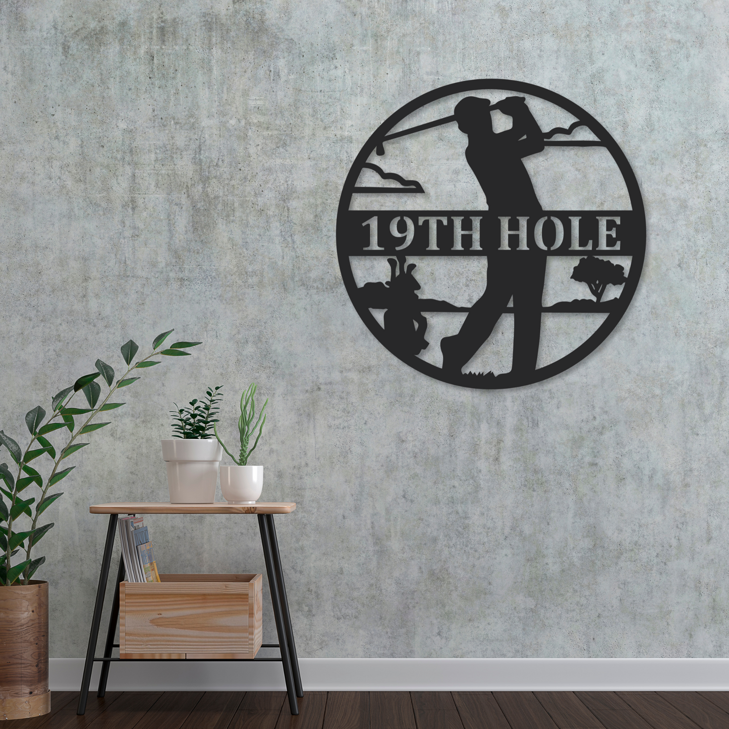 Circular Golf Metal Monogram Sign | Metal Golf Sign