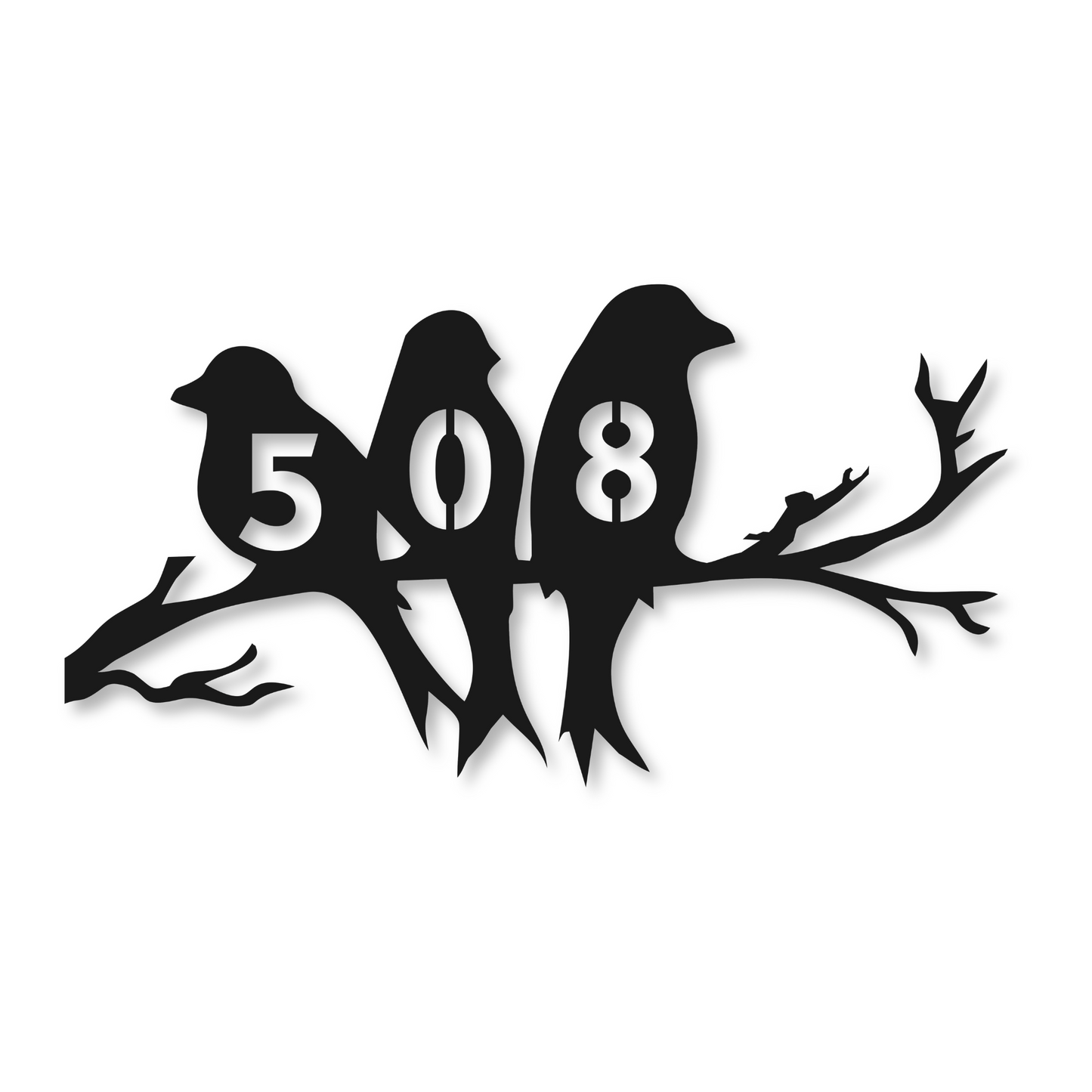 Metal House Number Sign | Address Sign | Birds Address