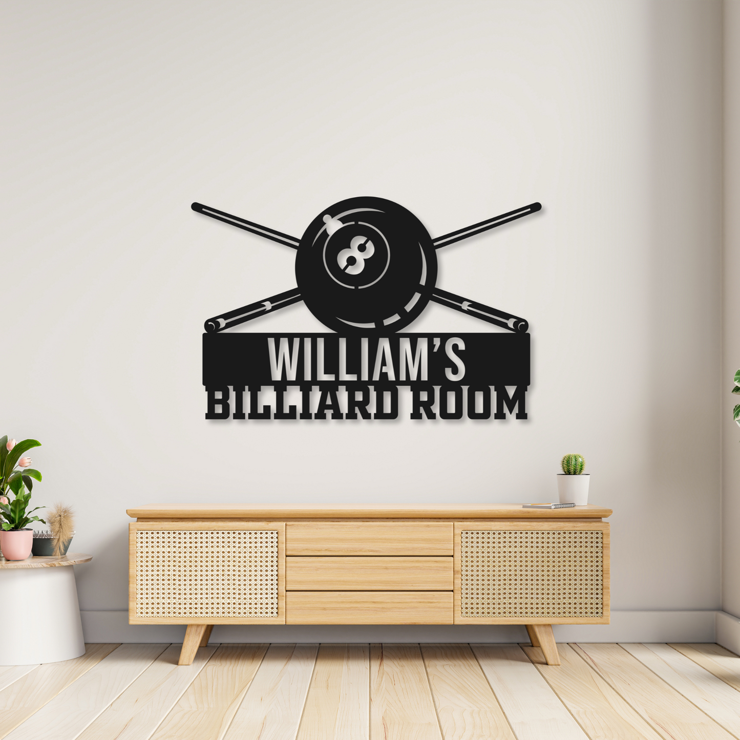 Billiard Name Metal Sign | Personalized Pool Sign