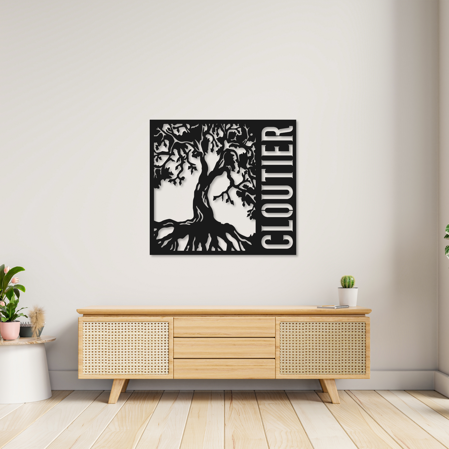 Tree of Life Family Name Monogram | Metal Name Sign
